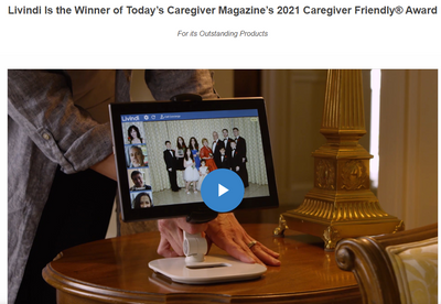 Livindi Is the Winner of Today’s Caregiver Magazine’s 2021 Caregiver Friendly® Award